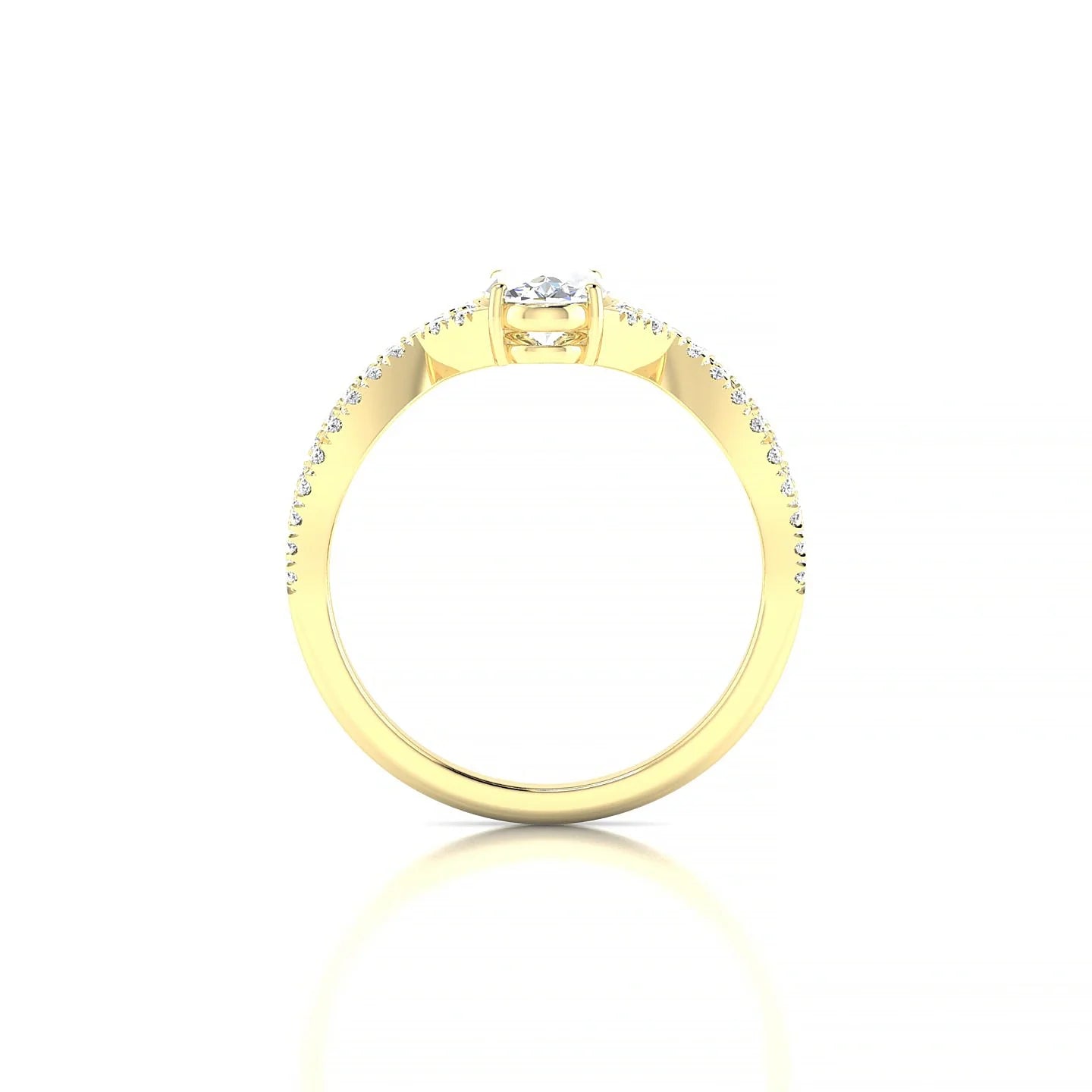 Haze | 18k Yellow Gold 7 x 5 mm Oval Diamond Ring