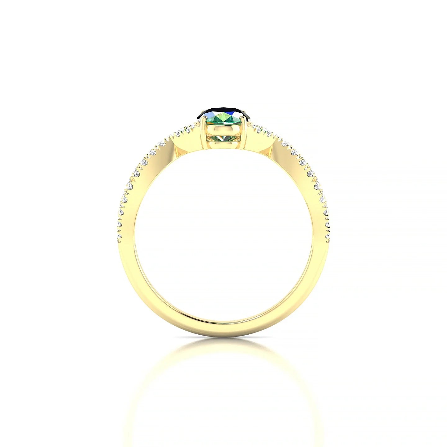 Haze | 18k Yellow Gold 7 x 5 mm Oval Emerald Ring