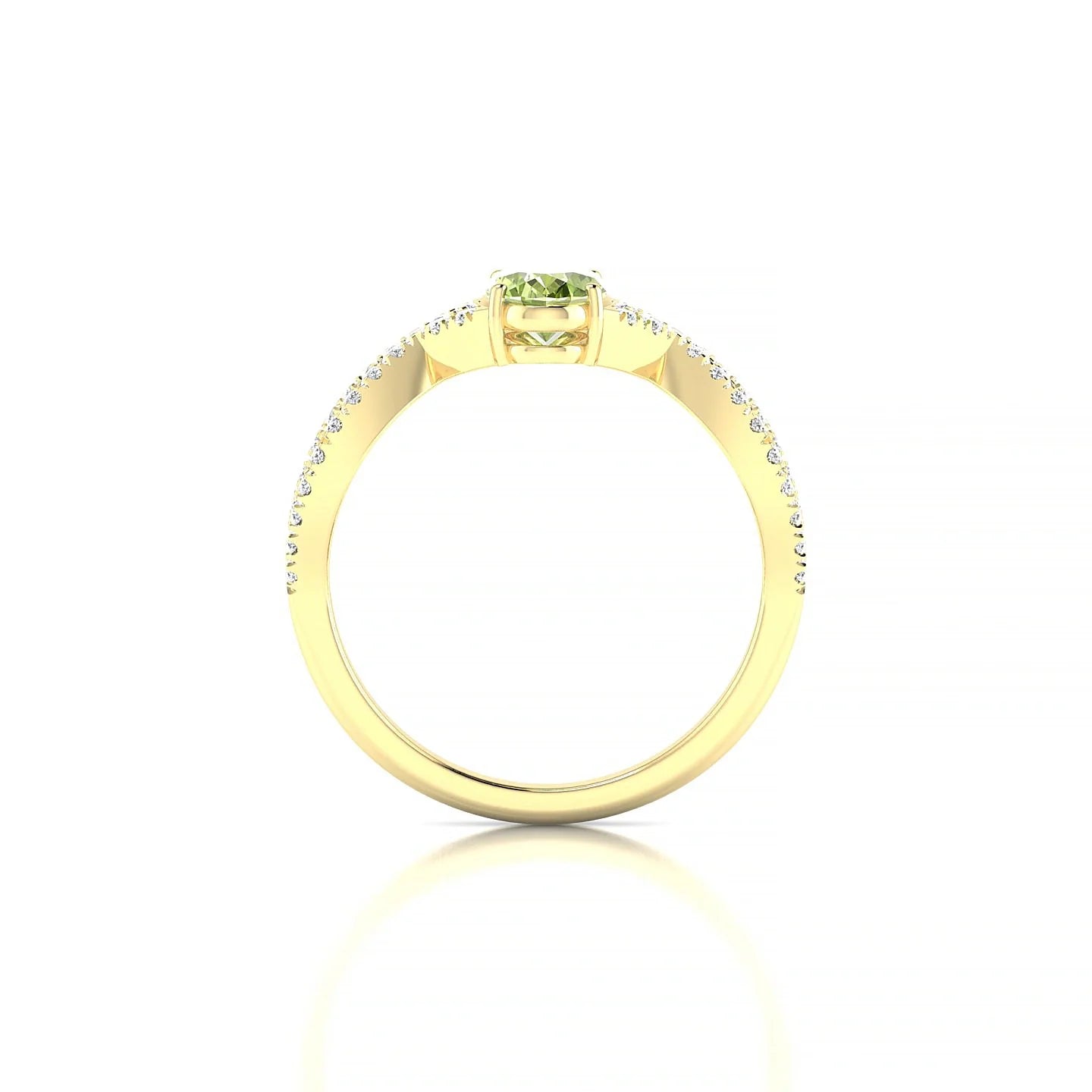 Haze | 18k Yellow Gold 7 x 5 mm Oval Peridot Ring