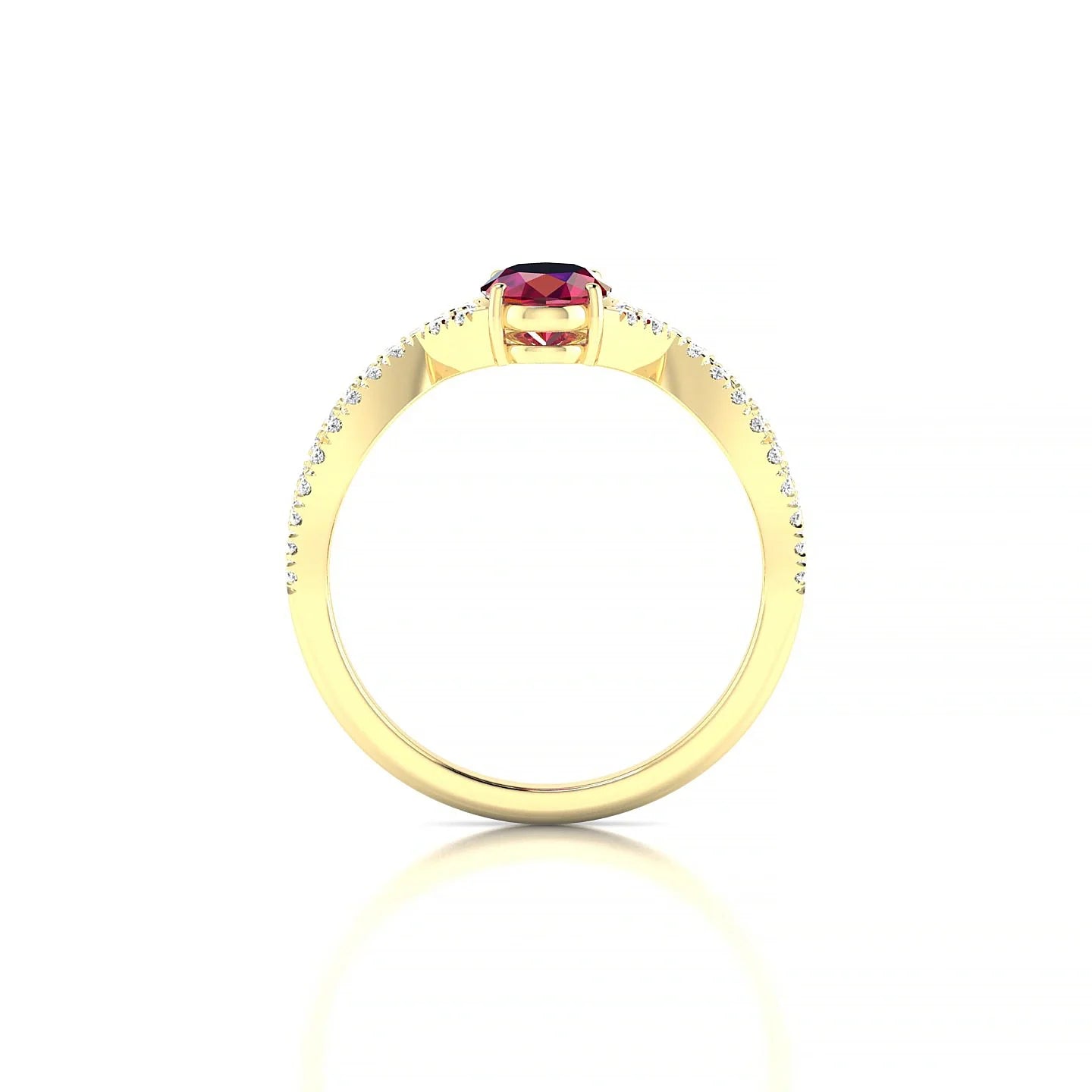 Haze | 18k Yellow Gold 7 x 5 mm Oval Ruby Ring