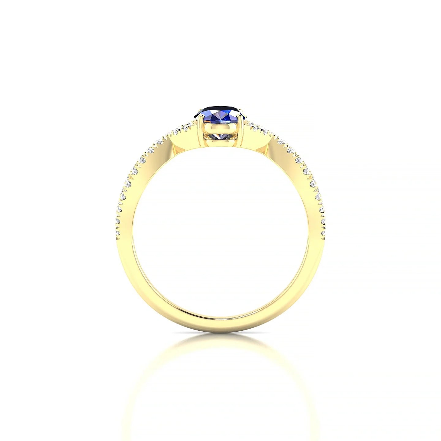 Haze | 18k Yellow Gold 7 x 5 mm Oval Sapphire Ring