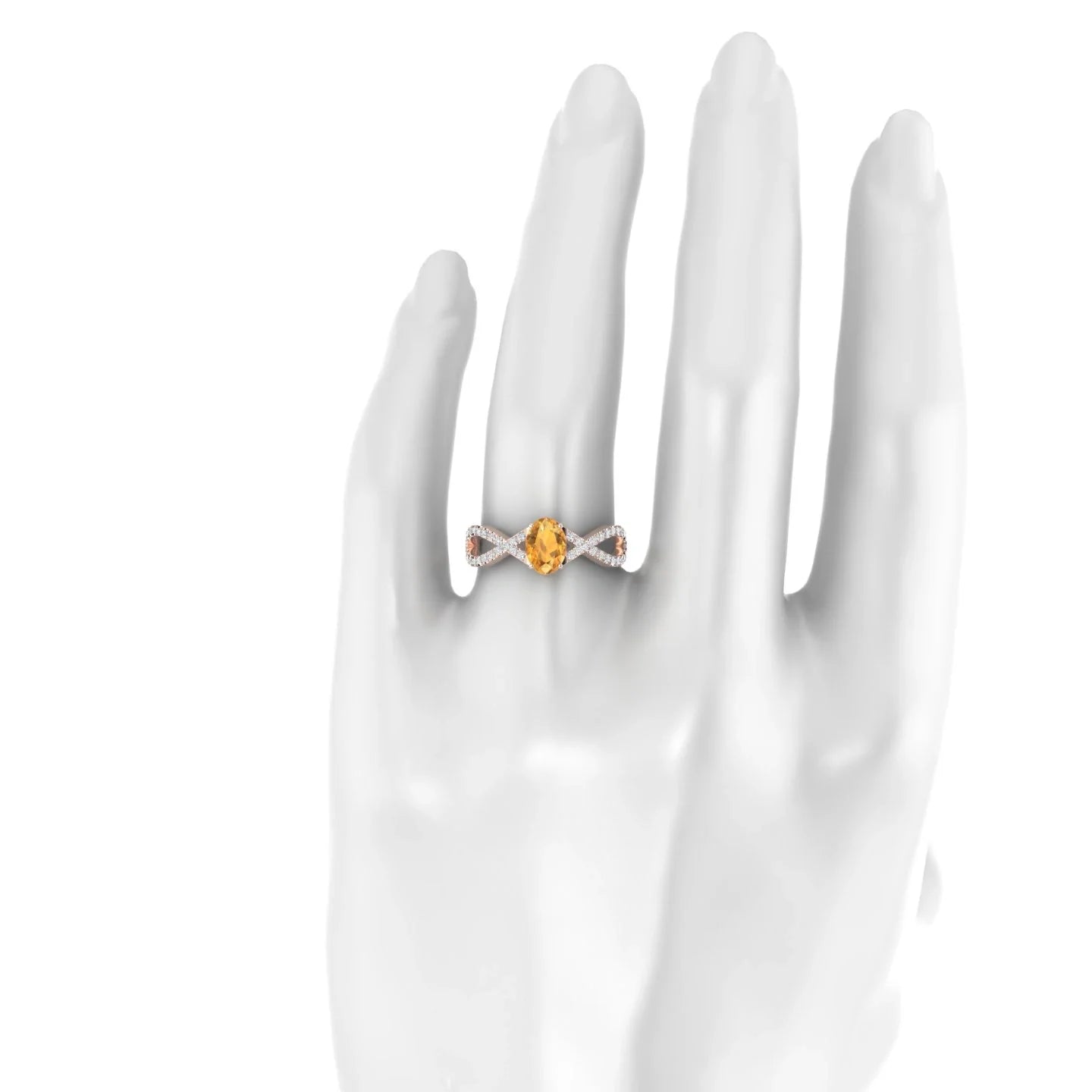 Haze | 18k Rose Gold 7 x 5 mm Oval Citrine Ring