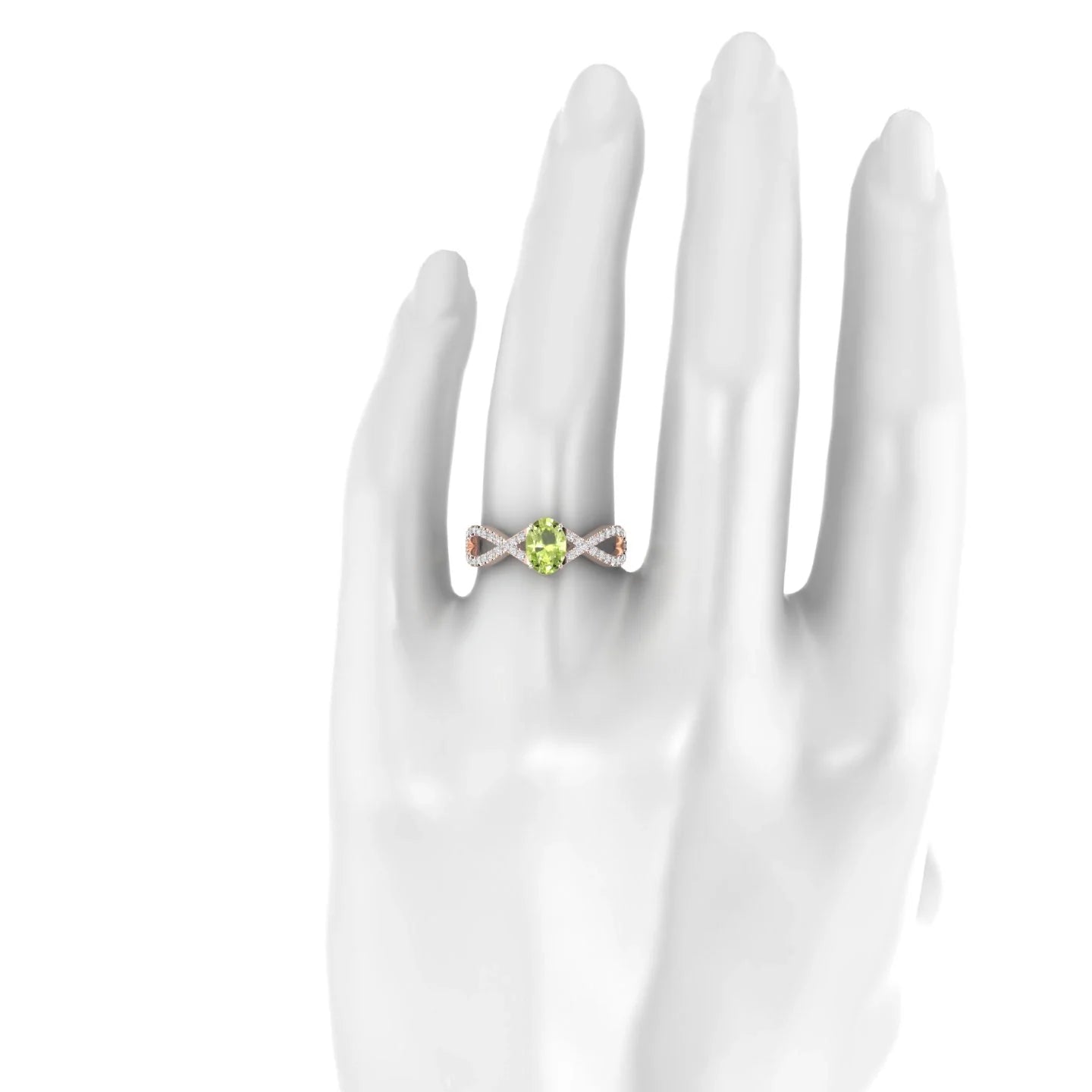 Haze | 18k Rose Gold 7 x 5 mm Oval Peridot Ring