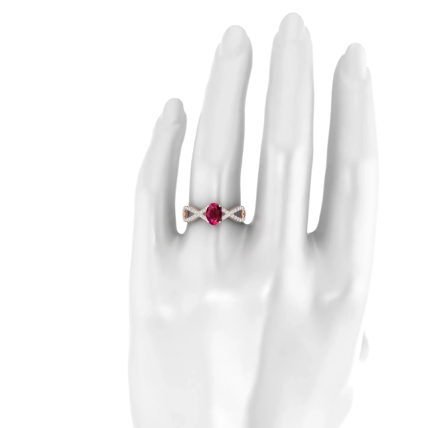 Haze | 18k Rose Gold 7 x 5 mm Oval Ruby Ring