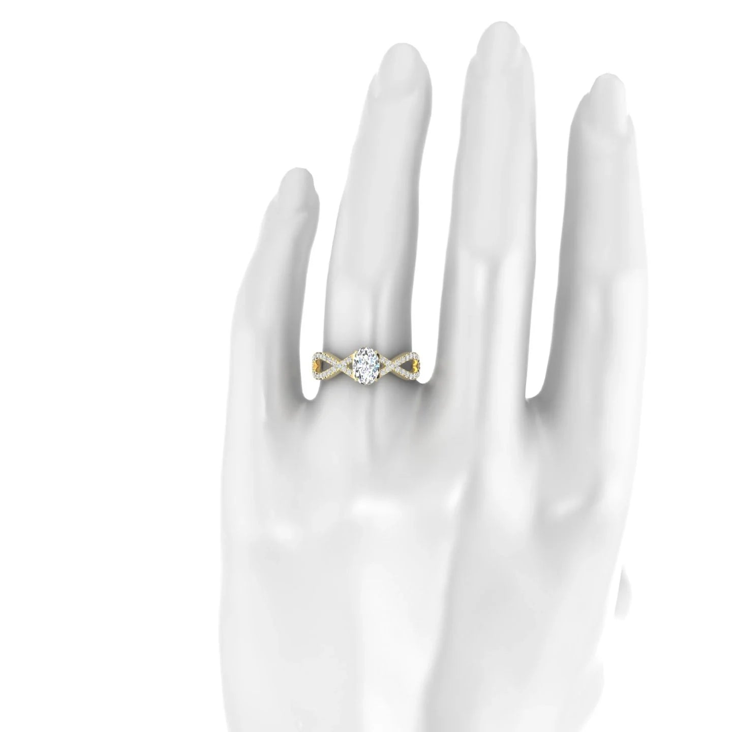 Haze | 18k Yellow Gold 7 x 5 mm Oval Diamond Ring