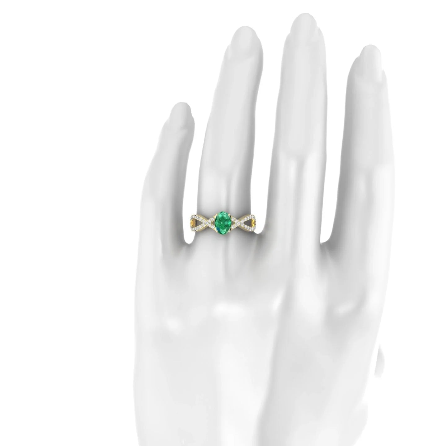 Haze | 18k Yellow Gold 7 x 5 mm Oval Emerald Ring