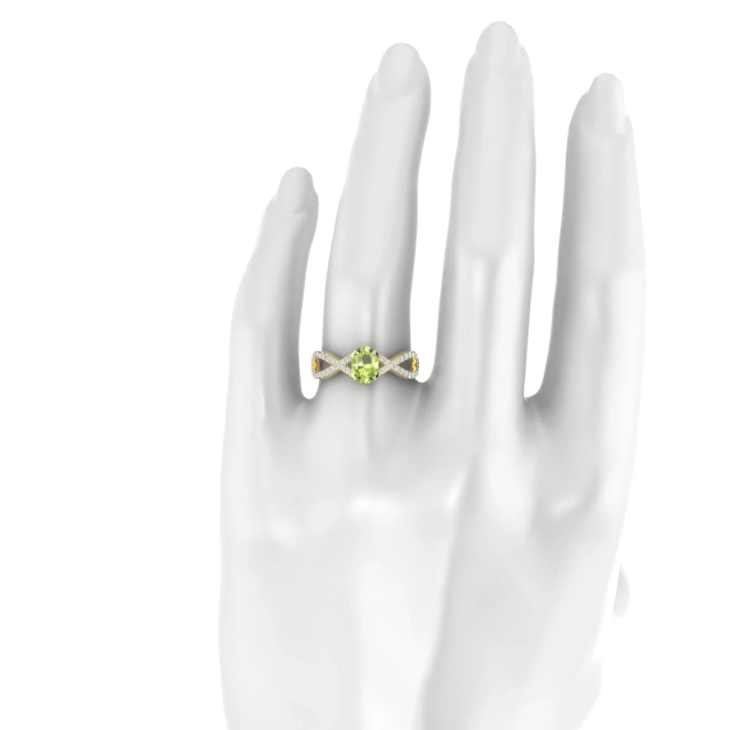 Haze | 18k Yellow Gold 7 x 5 mm Oval Peridot Ring