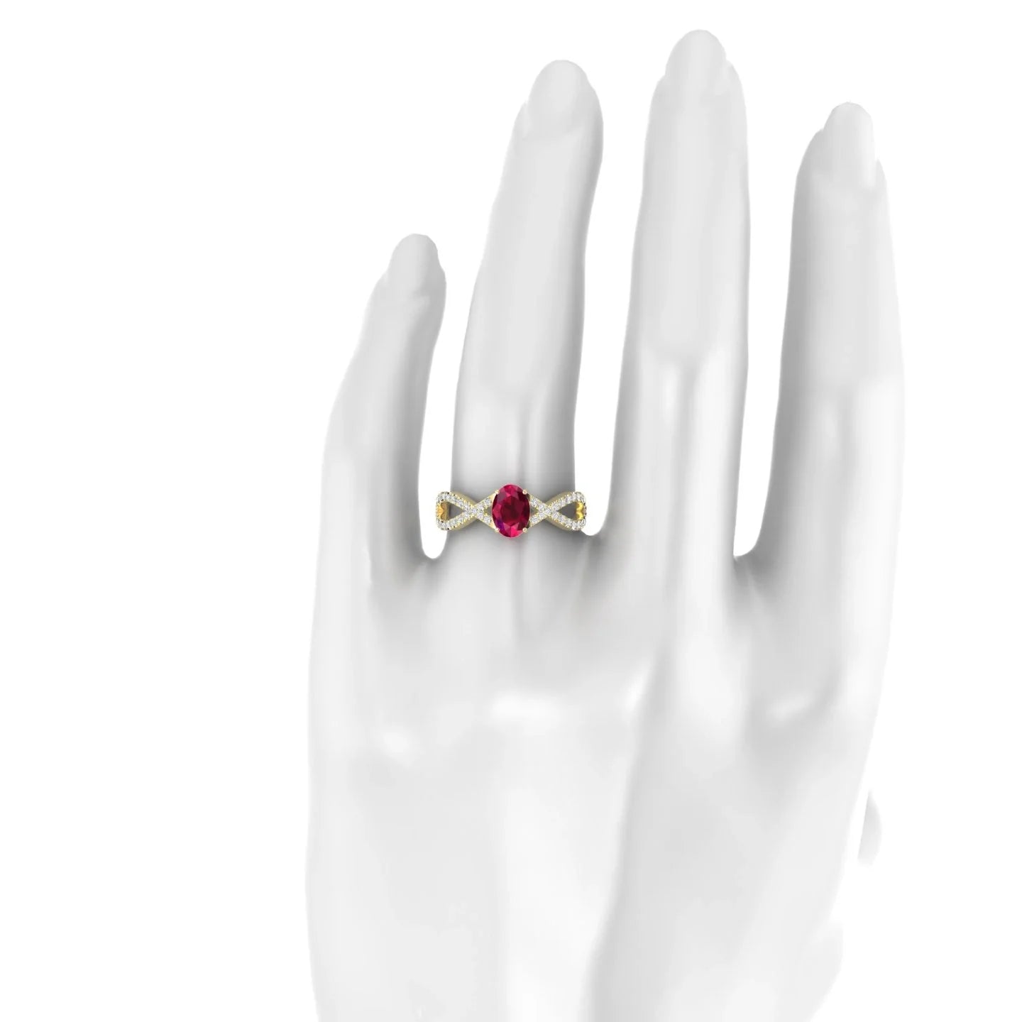 Haze | 18k Yellow Gold 7 x 5 mm Oval Ruby Ring
