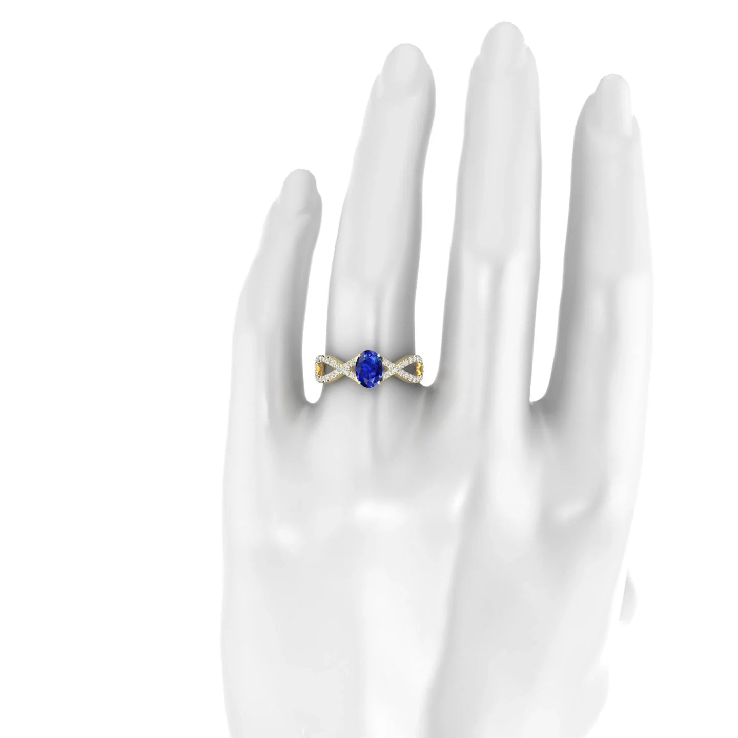Haze | 18k Yellow Gold 7 x 5 mm Oval Sapphire Ring