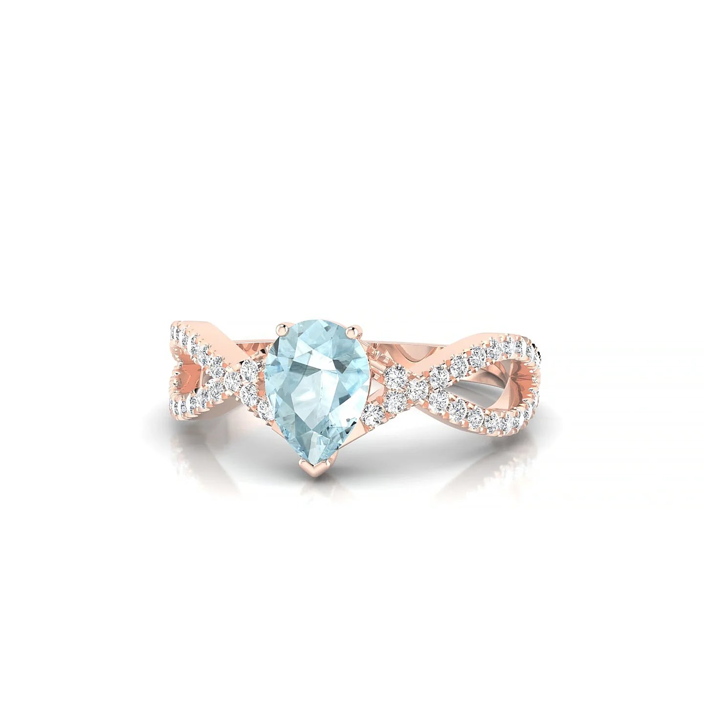 Haze | 18k Rose Gold 7 x 5 mm Pear Aquamarine Ring