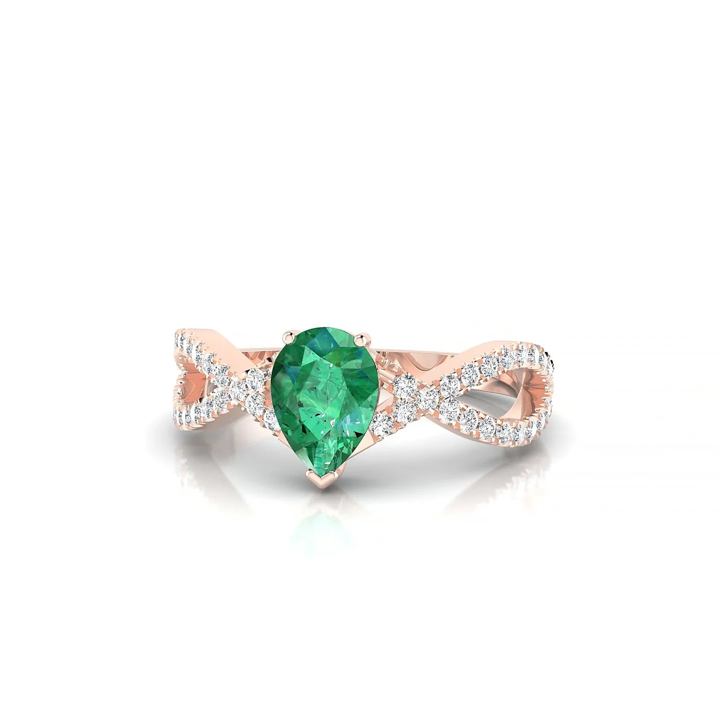 Haze | 18k Rose Gold 7 x 5 mm Pear Emerald Ring