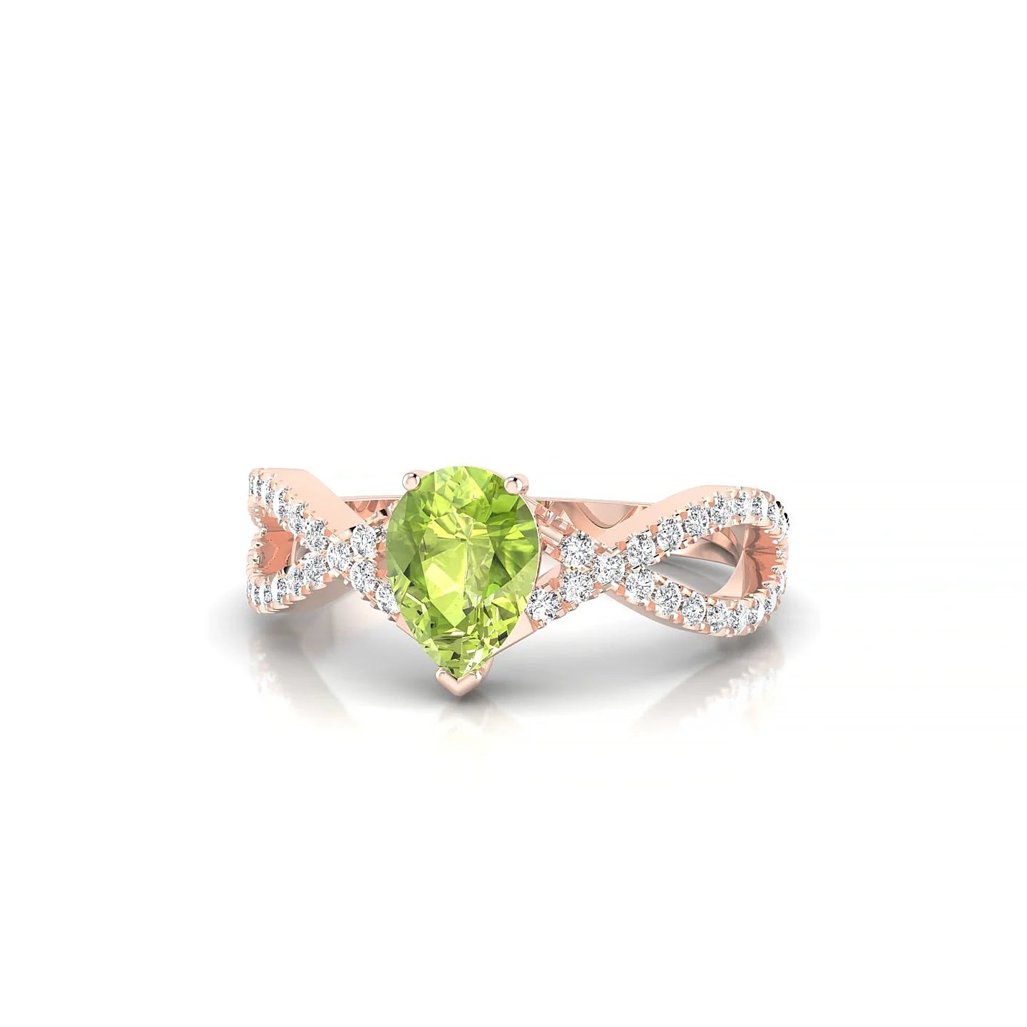 Haze | 18k Rose Gold 7 x 5 mm Pear Peridot Ring