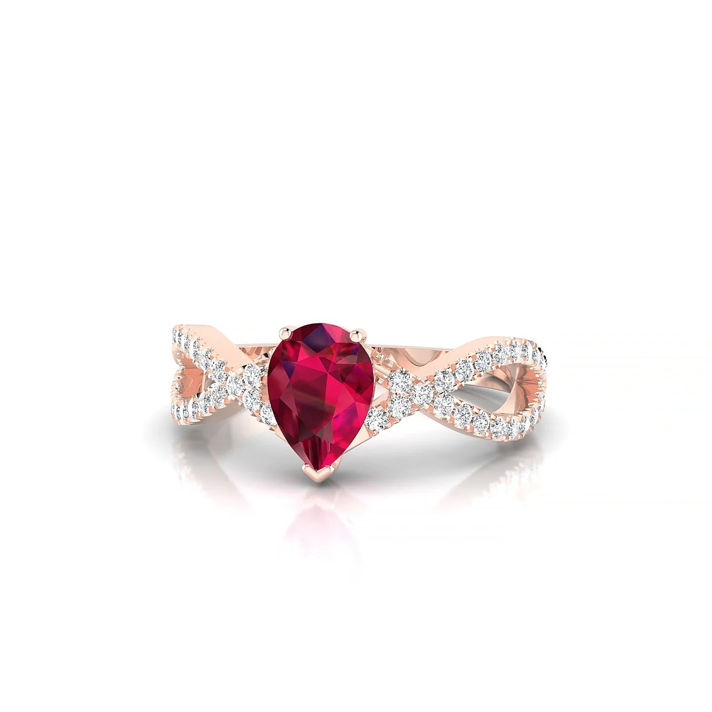 Haze | 18k Rose Gold 7 x 5 mm Pear Ruby Ring