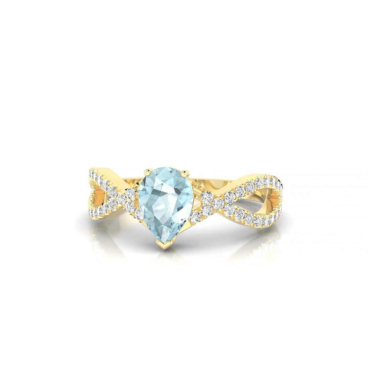 Haze | 18k Yellow Gold 7 x 5 mm Pear Aquamarine Ring