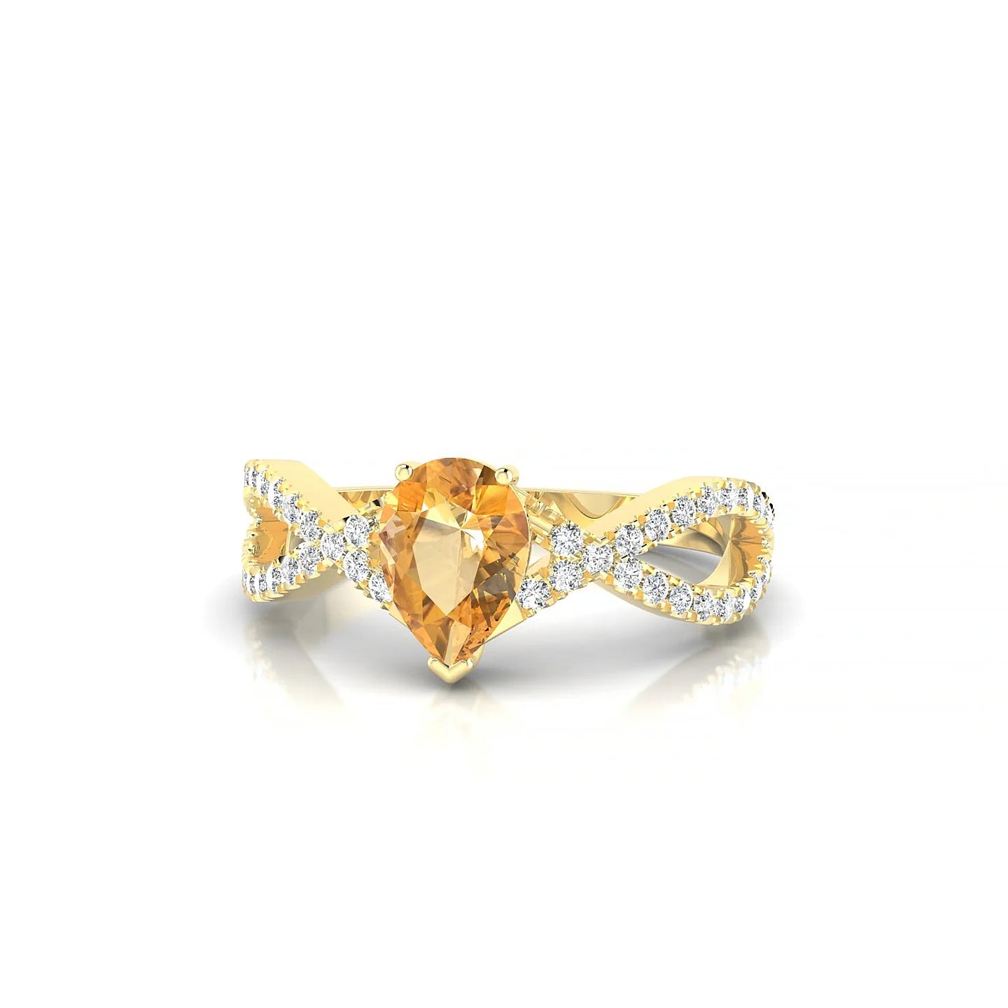 Haze | 18k Yellow Gold 7 x 5 mm Pear Citrine Ring