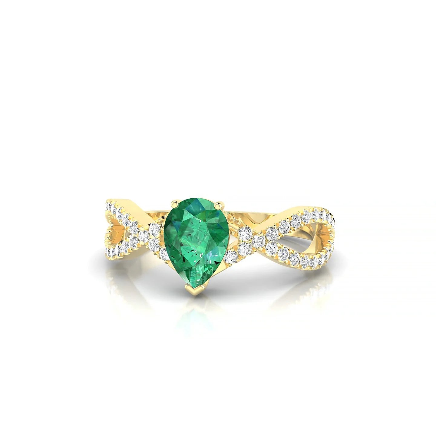 Haze | 18k Yellow Gold 7 x 5 mm Pear Emerald Ring