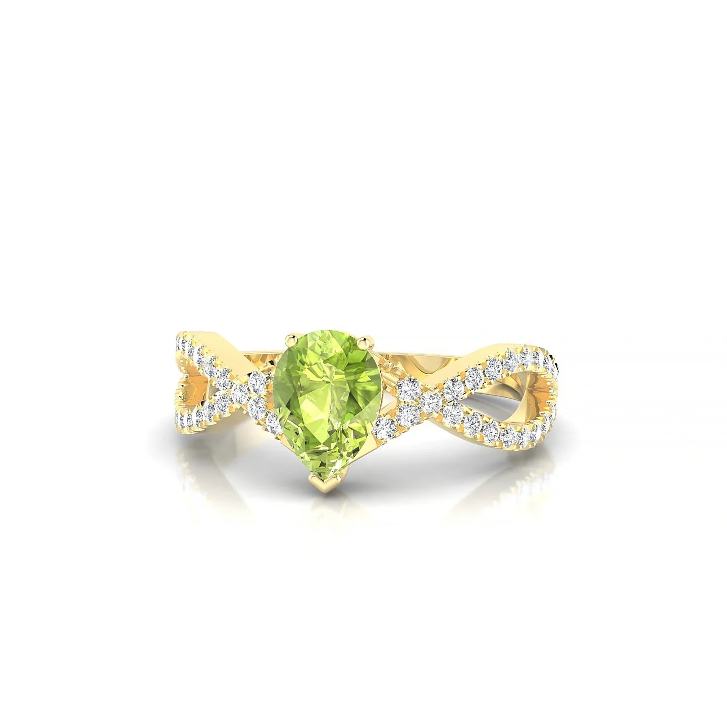 Haze | 18k Yellow Gold 7 x 5 mm Pear Peridot Ring