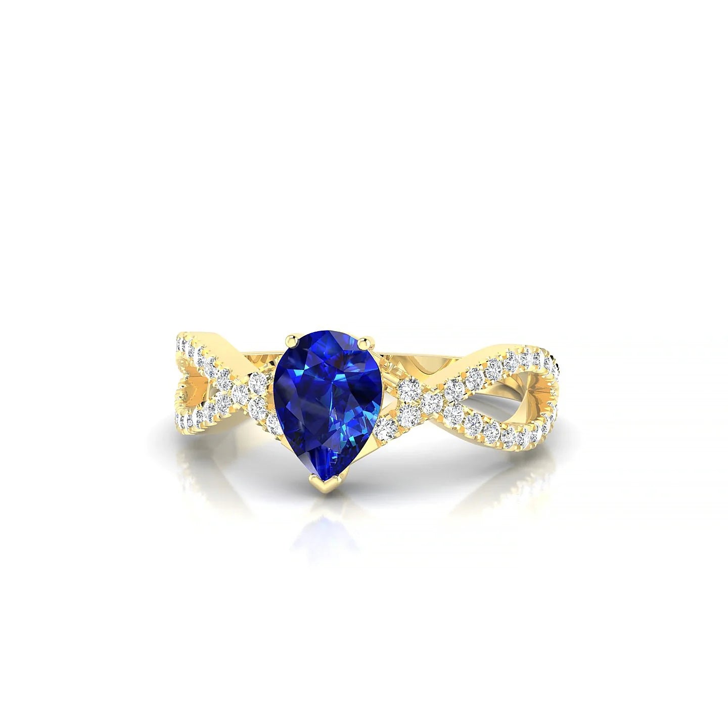 Haze | 18k Yellow Gold 7 x 5 mm Pear Sapphire Ring