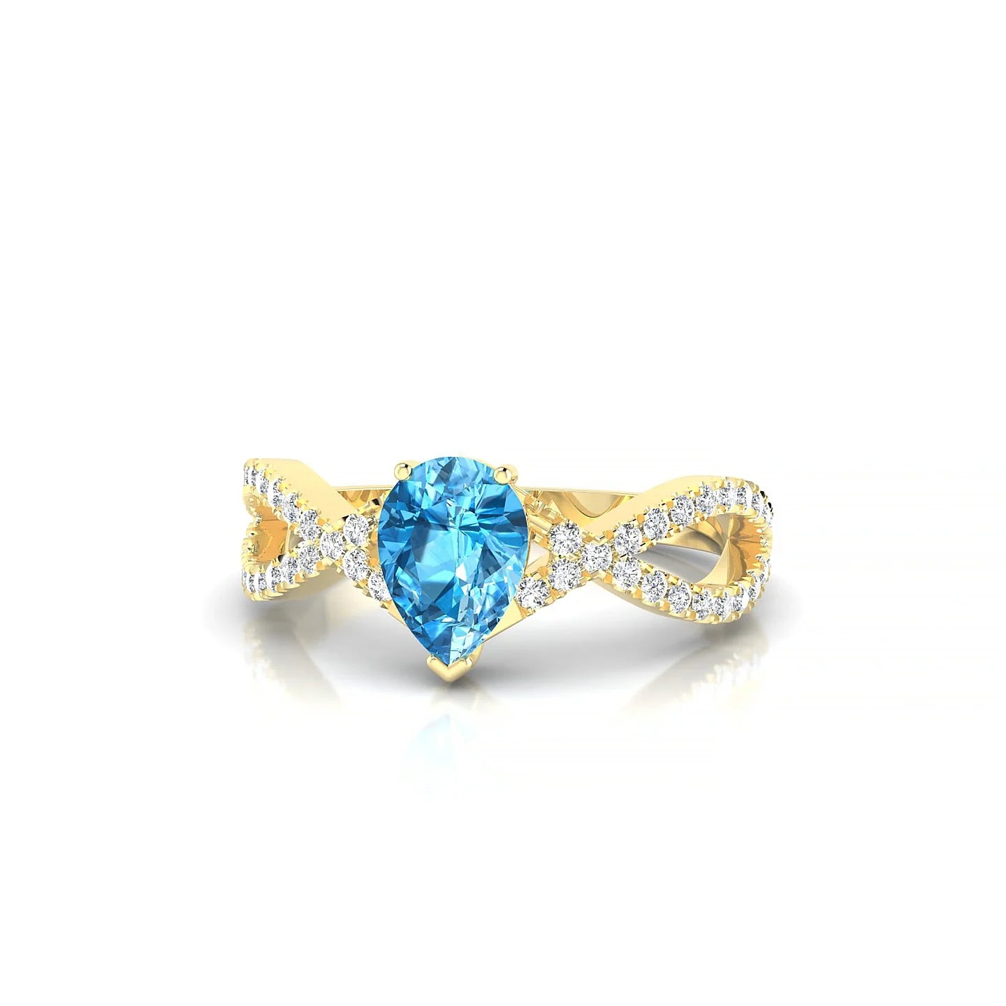 Haze | 18k Yellow Gold 7 x 5 mm Pear Topaz Ring