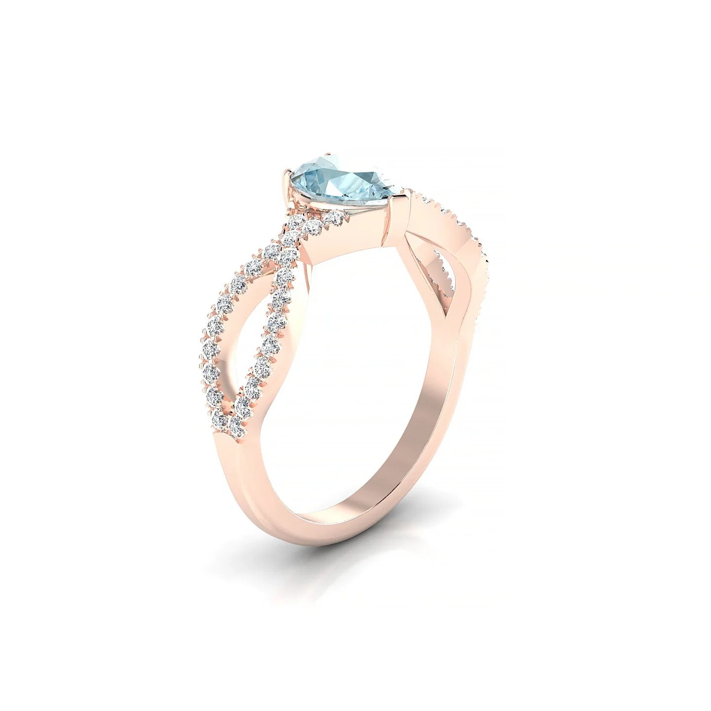 Haze | 18k Rose Gold 7 x 5 mm Pear Aquamarine Ring