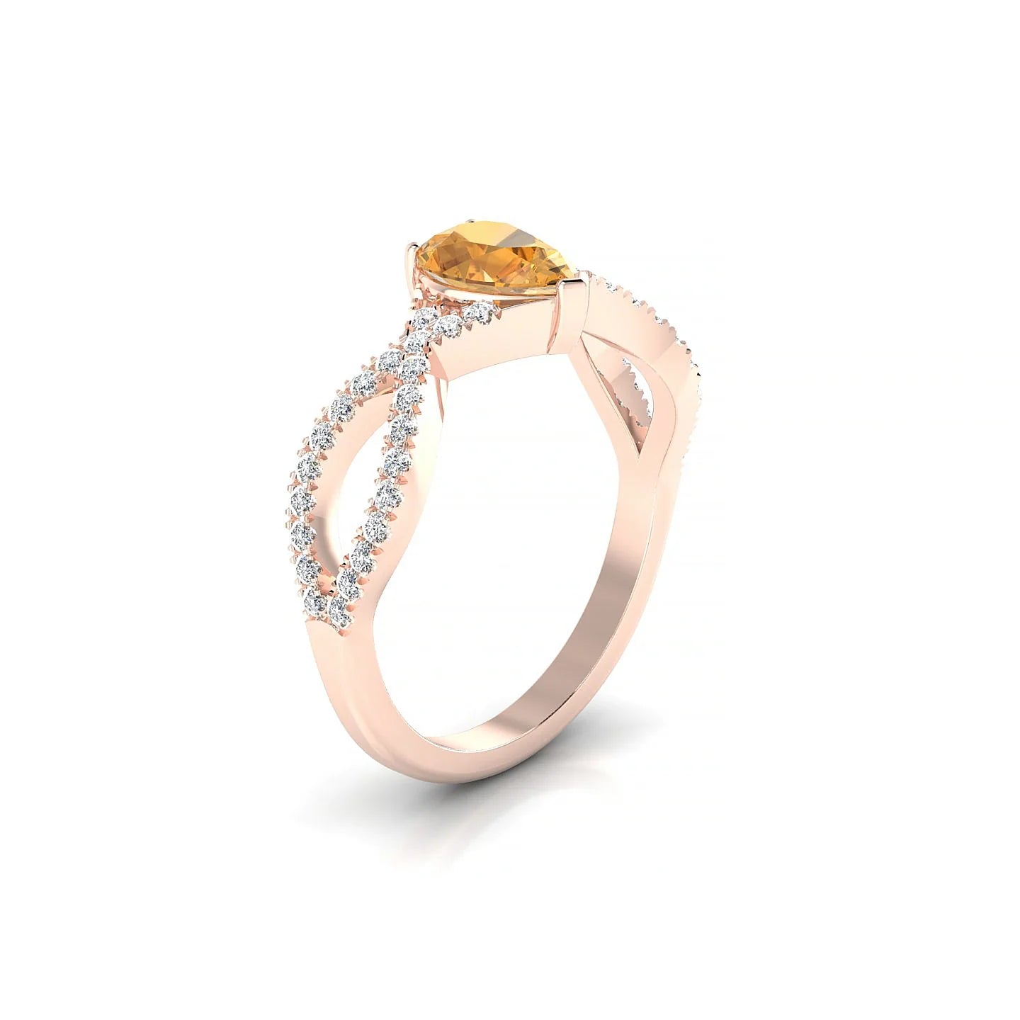Haze | 18k Rose Gold 7 x 5 mm Pear Citrine Ring