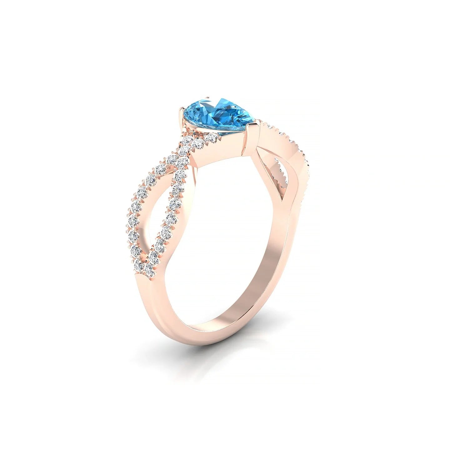 Haze | 18k Rose Gold 7 x 5 mm Pear Topaz Ring