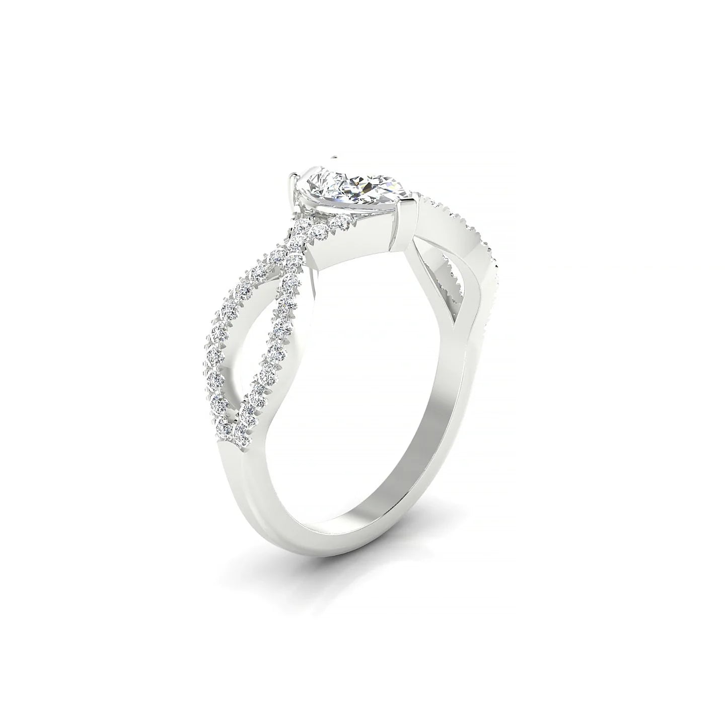Haze | 18k White Gold 7 x 5 mm Pear Diamond Ring