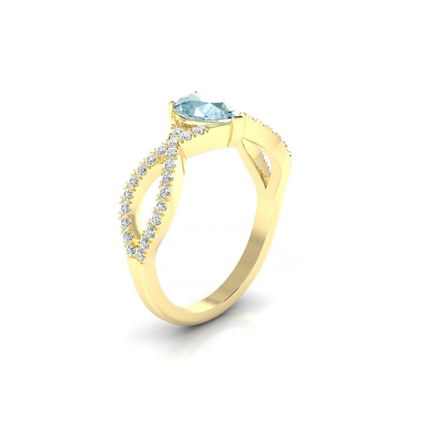 Haze | 18k Yellow Gold 7 x 5 mm Pear Aquamarine Ring