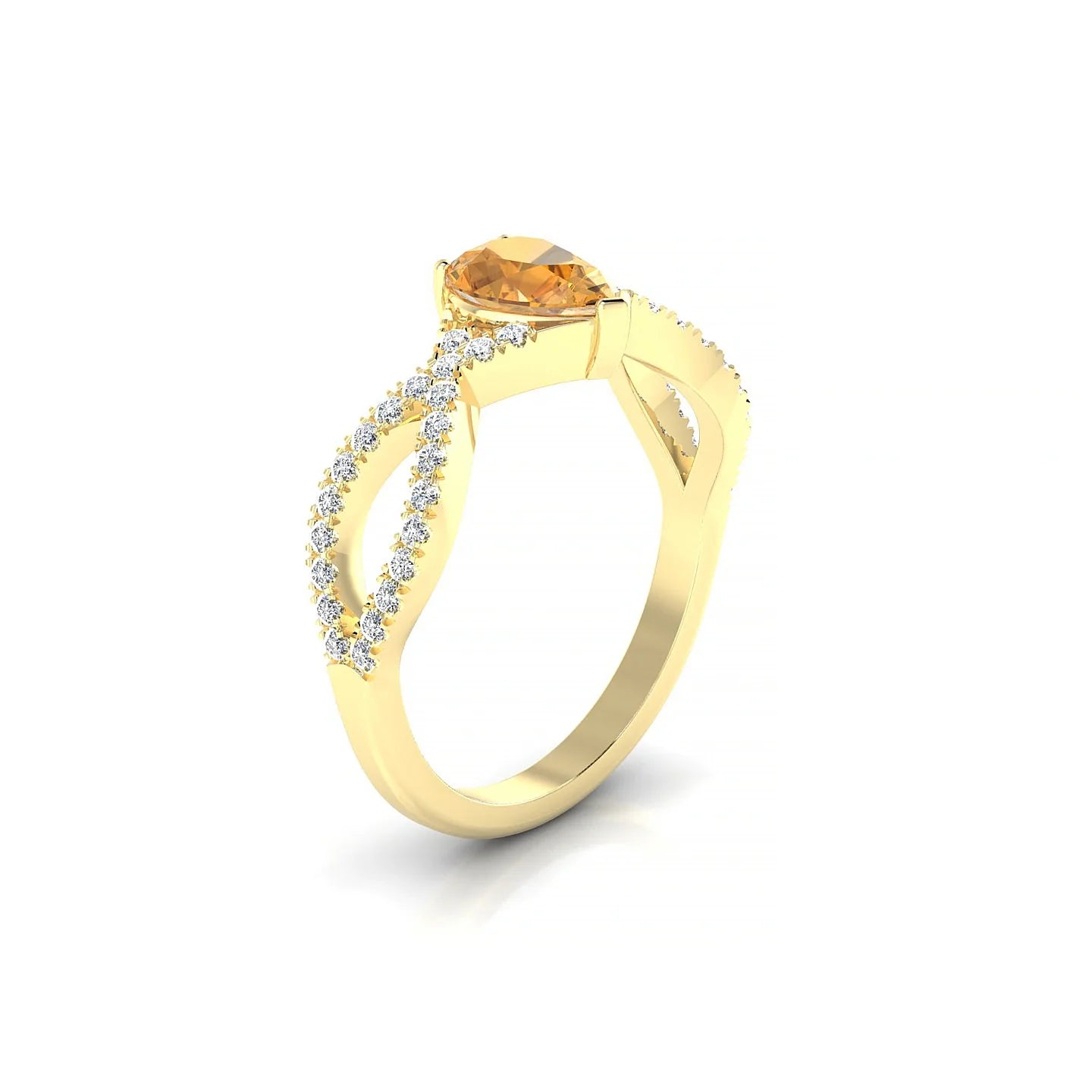 Haze | 18k Yellow Gold 7 x 5 mm Pear Citrine Ring