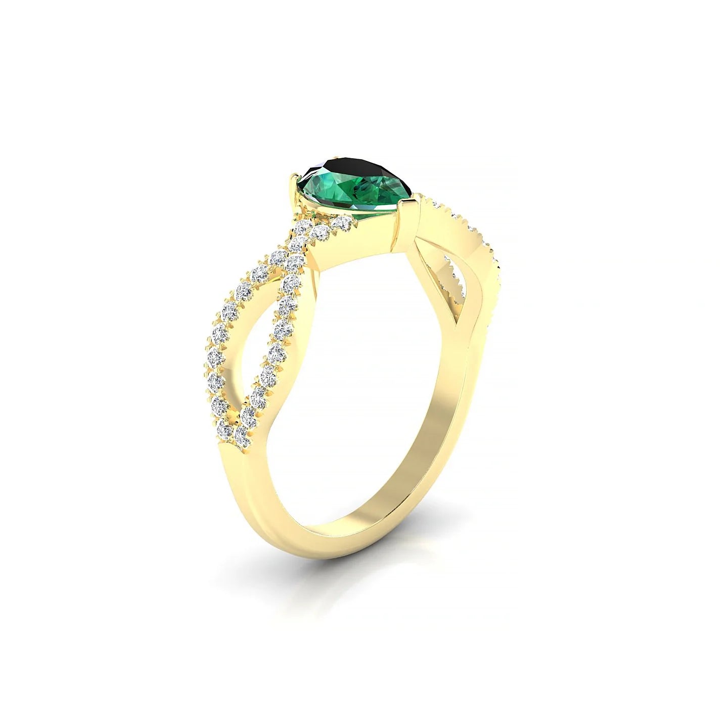 Haze | 18k Yellow Gold 7 x 5 mm Pear Emerald Ring
