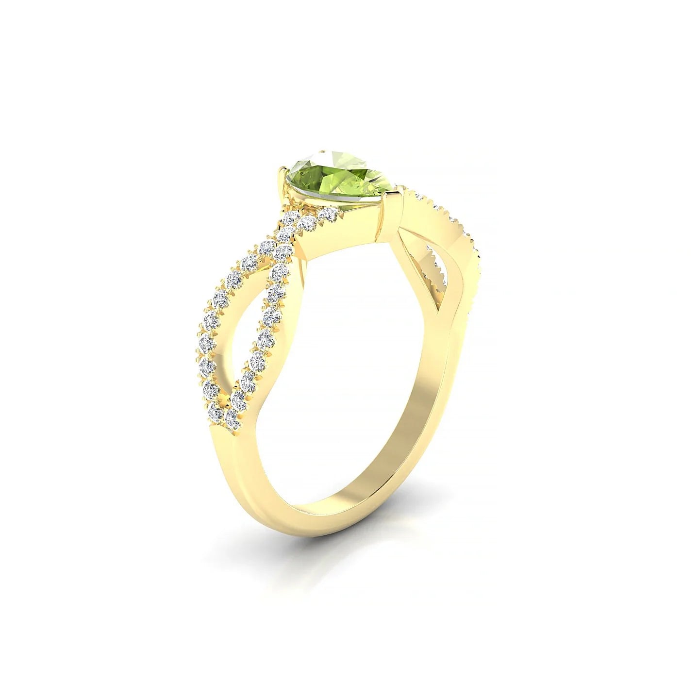 Haze | 18k Yellow Gold 7 x 5 mm Pear Peridot Ring