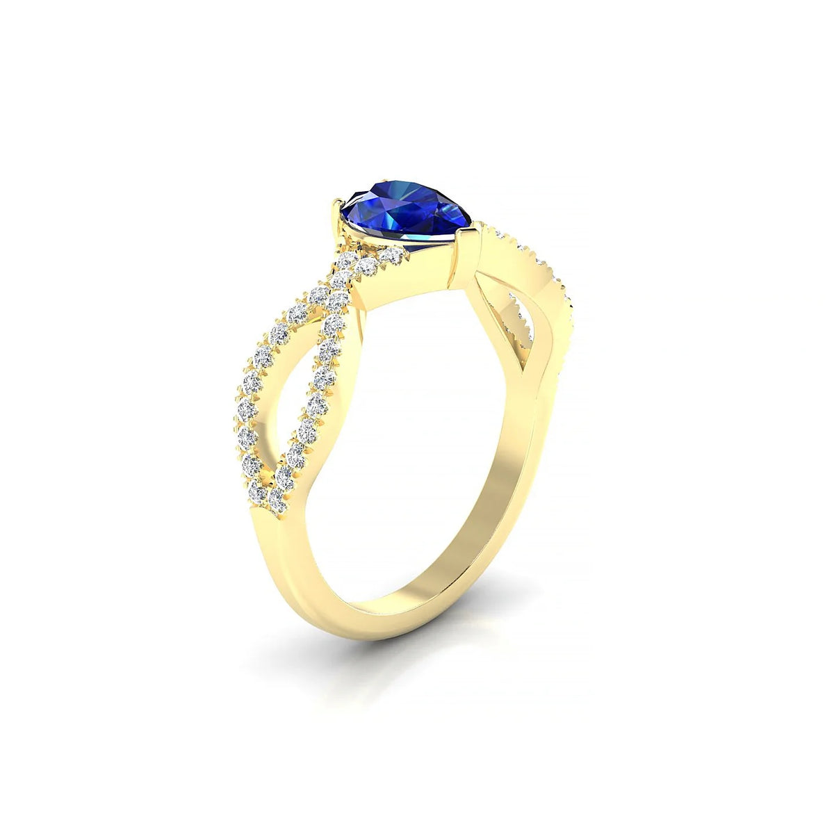 Haze | 18k Yellow Gold 7 x 5 mm Pear Sapphire Ring