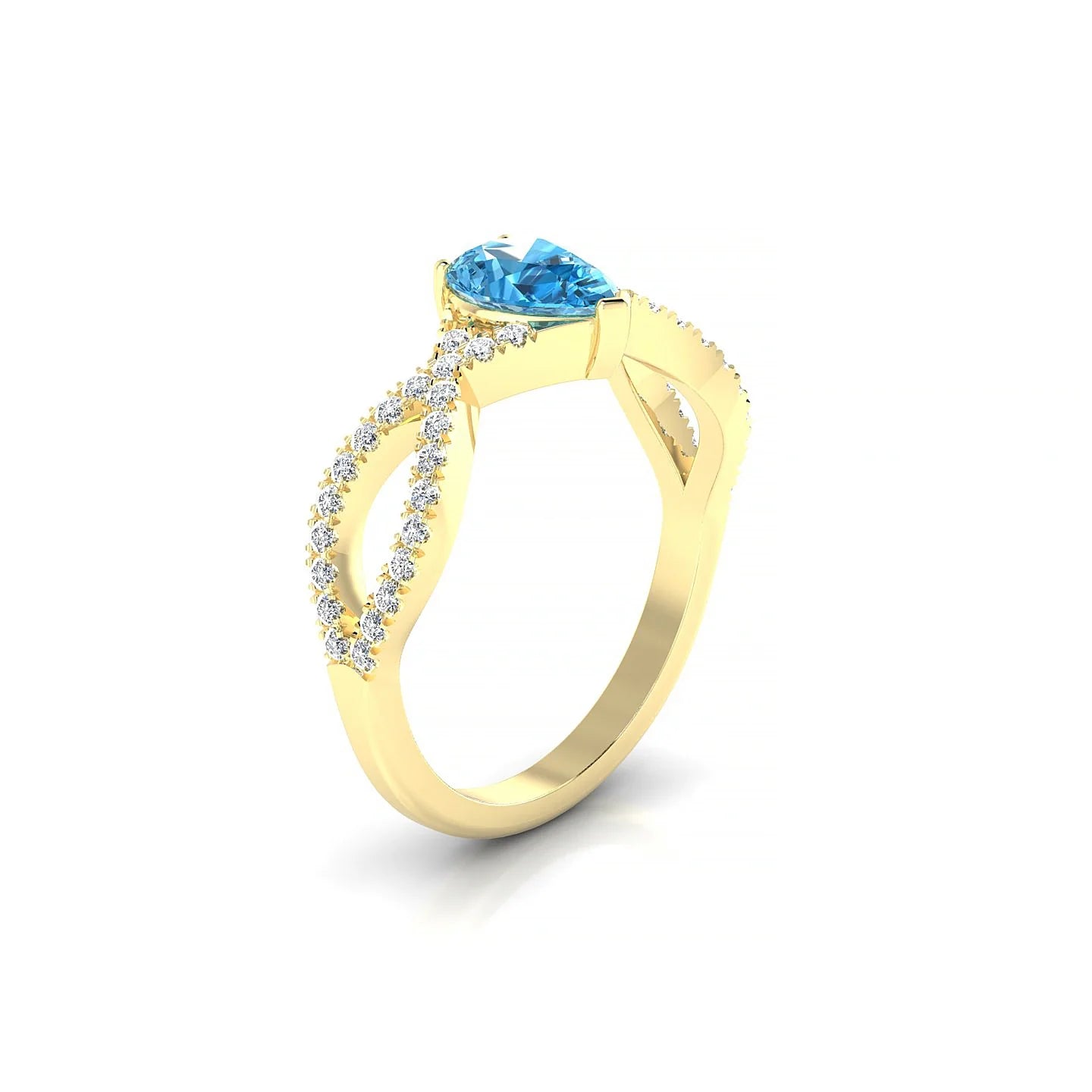 Haze | 18k Yellow Gold 7 x 5 mm Pear Topaz Ring