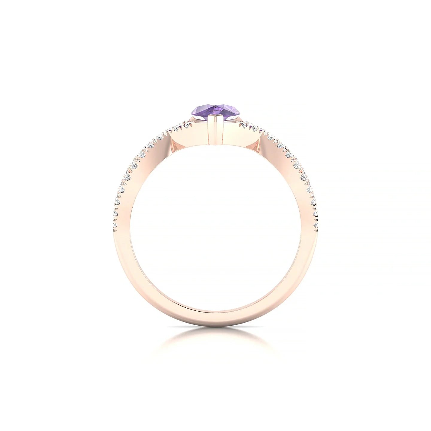 Haze | 18k Rose Gold 7 x 5 mm Pear Amethyst Ring