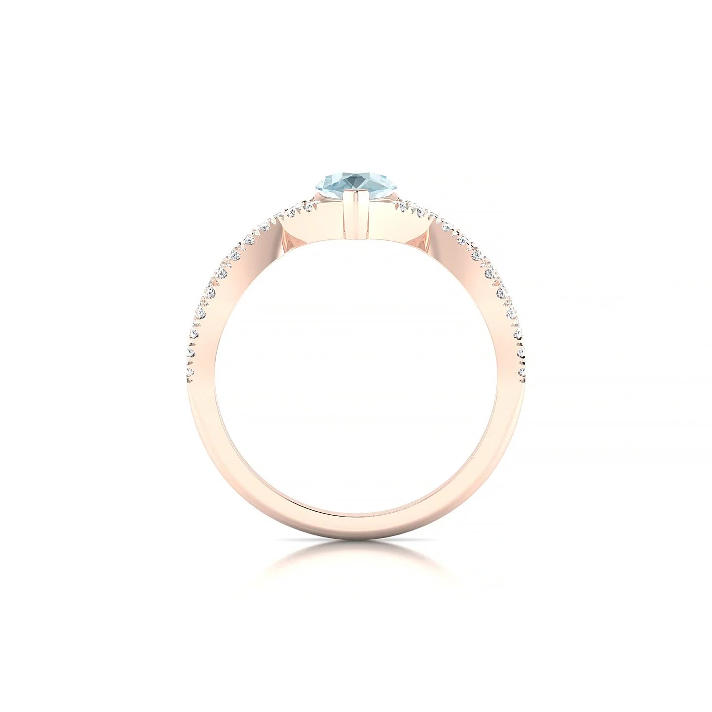 Haze | 18k Rose Gold 7 x 5 mm Pear Aquamarine Ring