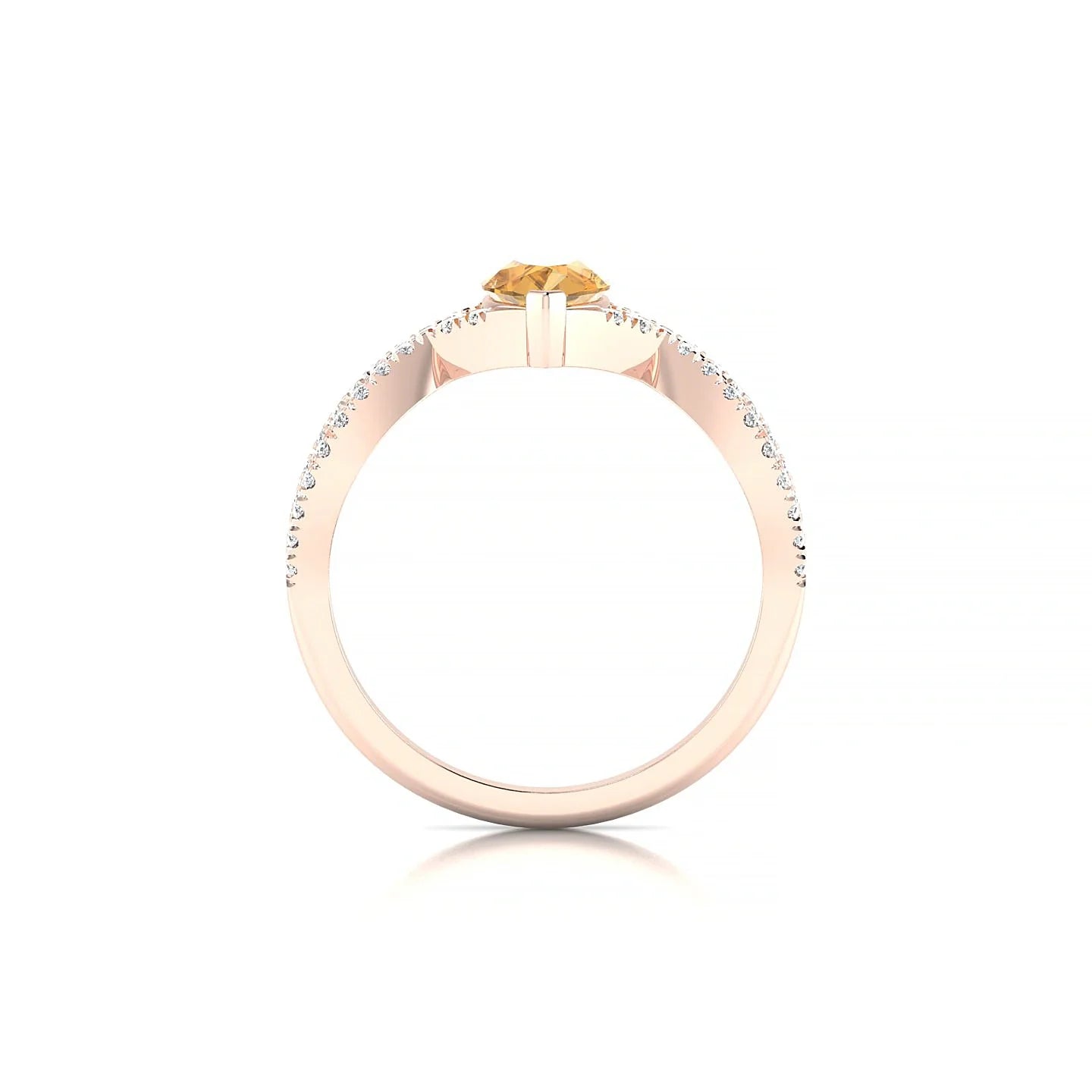 Haze | 18k Rose Gold 7 x 5 mm Pear Citrine Ring