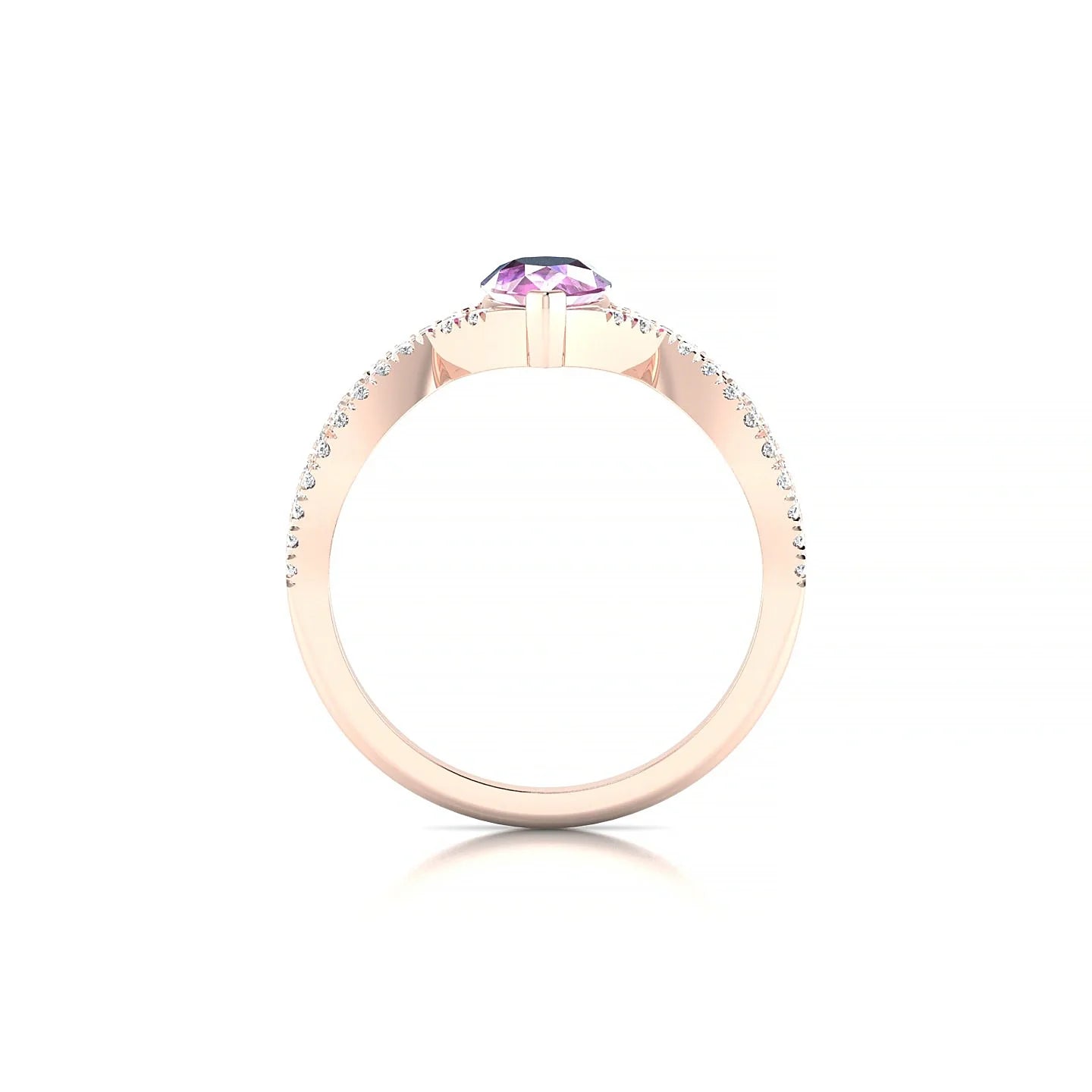 Haze | 18k Rose Gold 7 x 5 mm Pear Pink Sapphire Ring