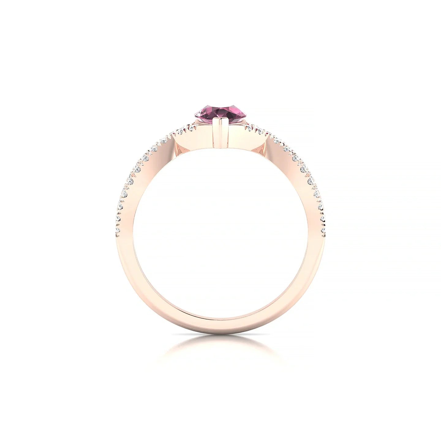 Haze | 18k Rose Gold 7 x 5 mm Pear Rhodolite Ring