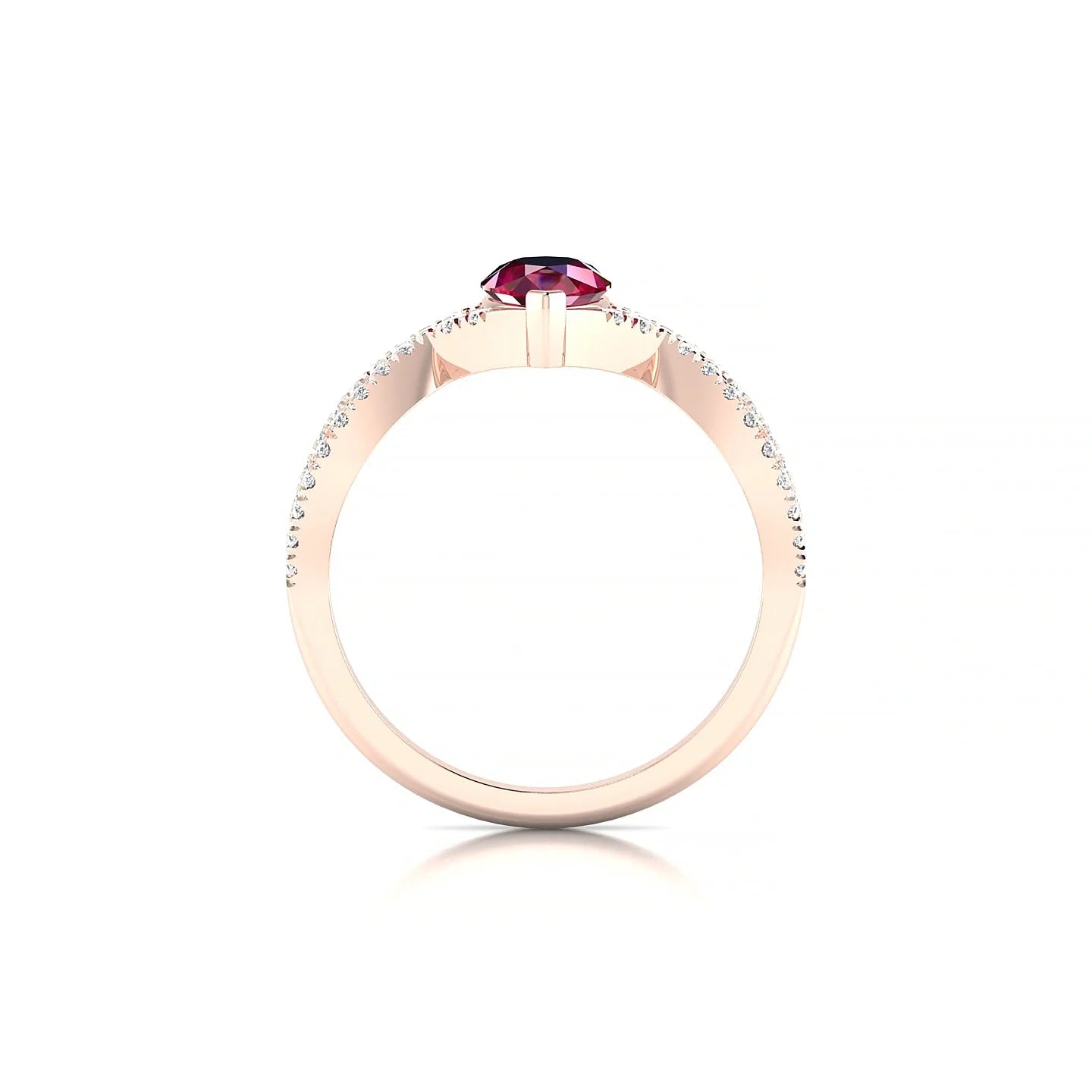 Haze | 18k Rose Gold 7 x 5 mm Pear Ruby Ring