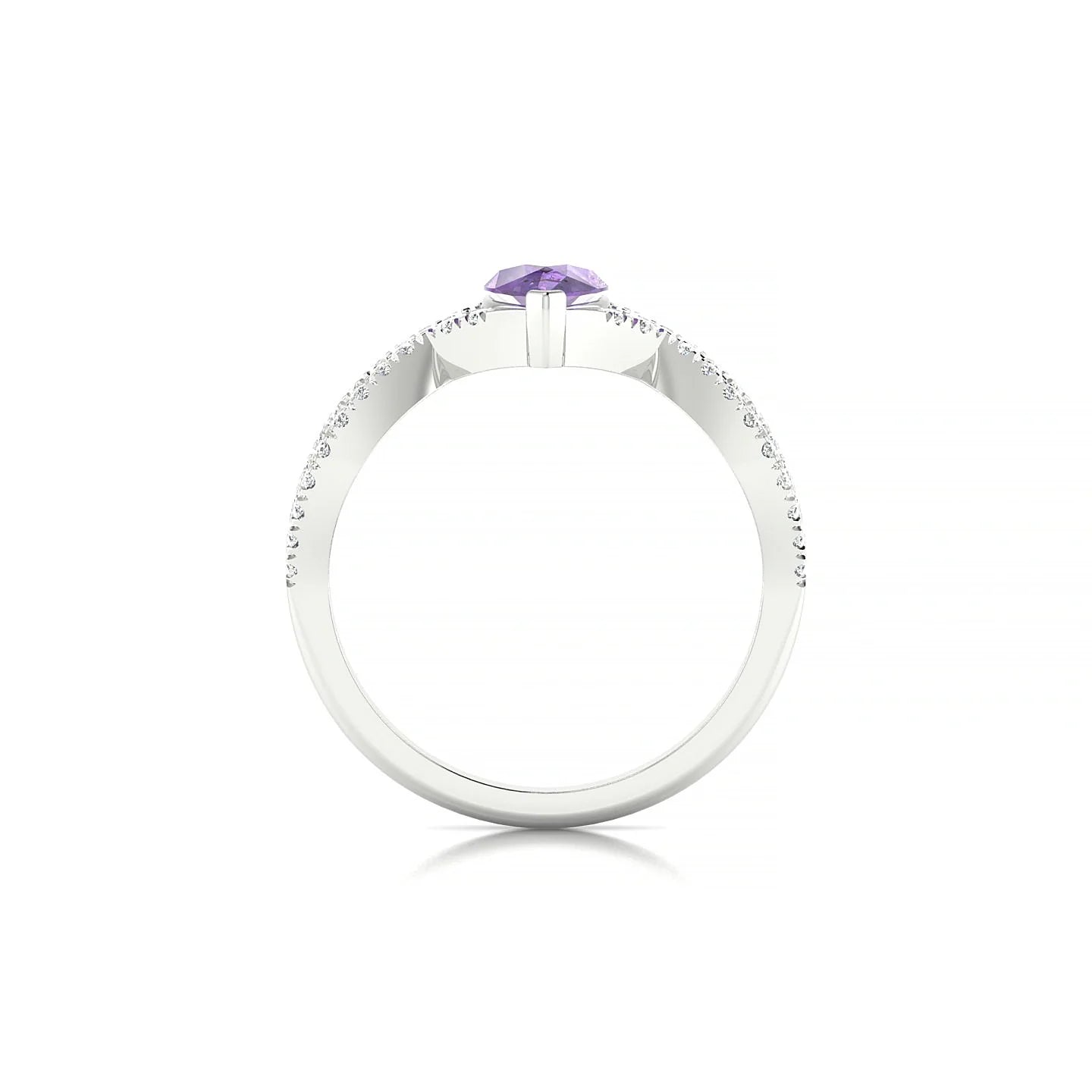 Haze | 18k White Gold 7 x 5 mm Pear Amethyst Ring