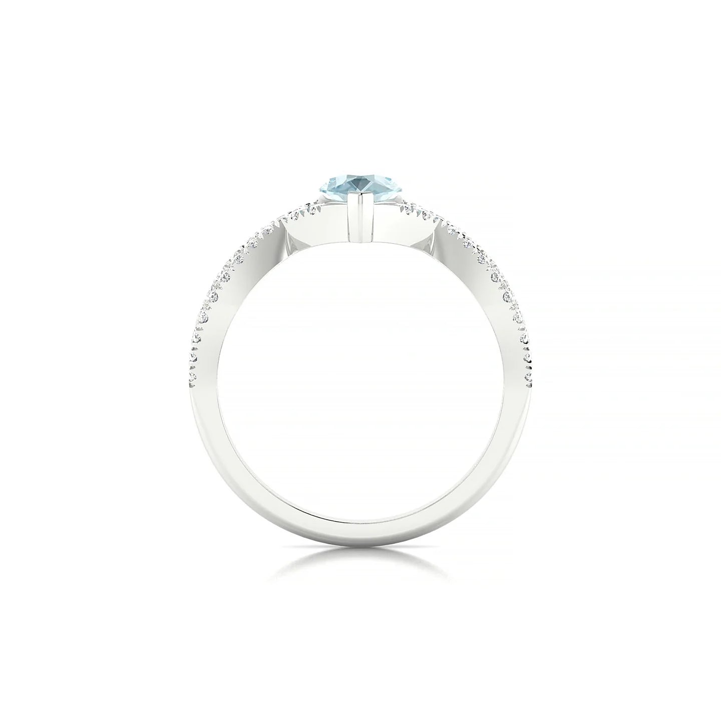 Haze | 18k White Gold 7 x 5 mm Pear Aquamarine Ring