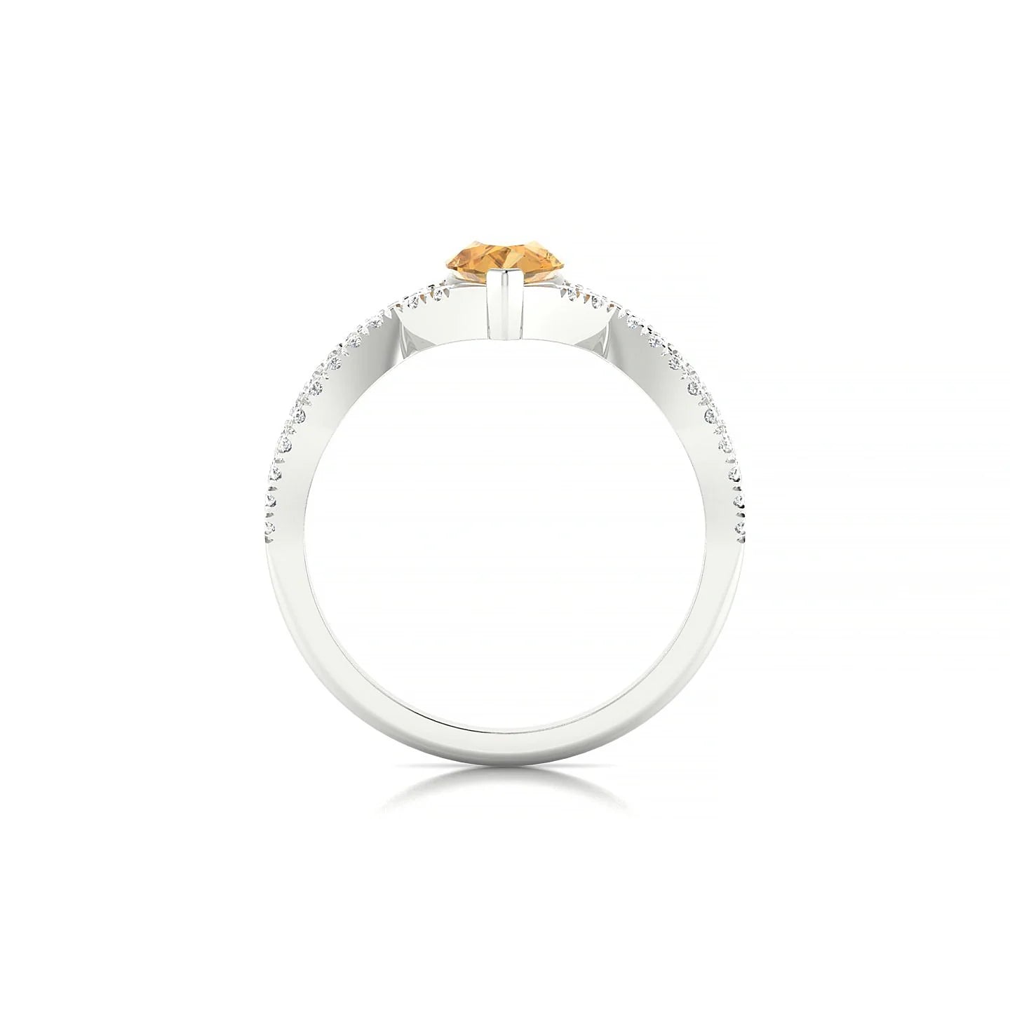 Haze | 18k White Gold 7 x 5 mm Pear Citrine Ring