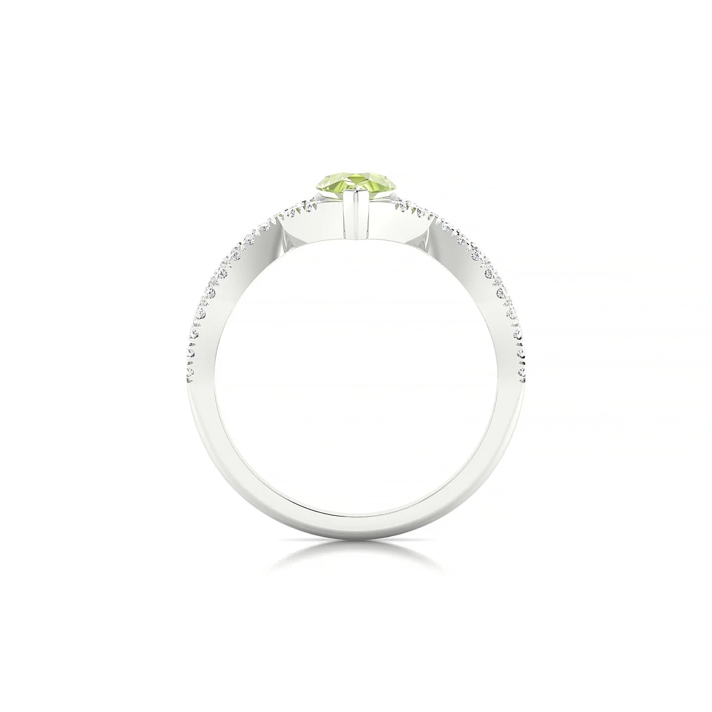 Haze | 18k White Gold 7 x 5 mm Pear Peridot Ring