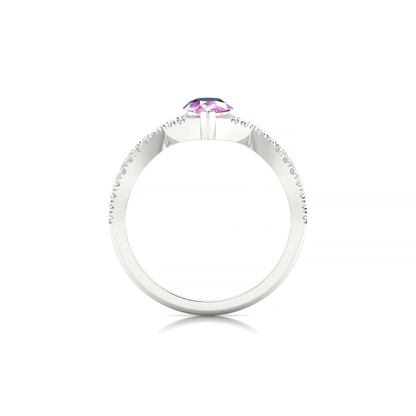 Haze | 18k White Gold 7 x 5 mm Pear Pink Sapphire Ring