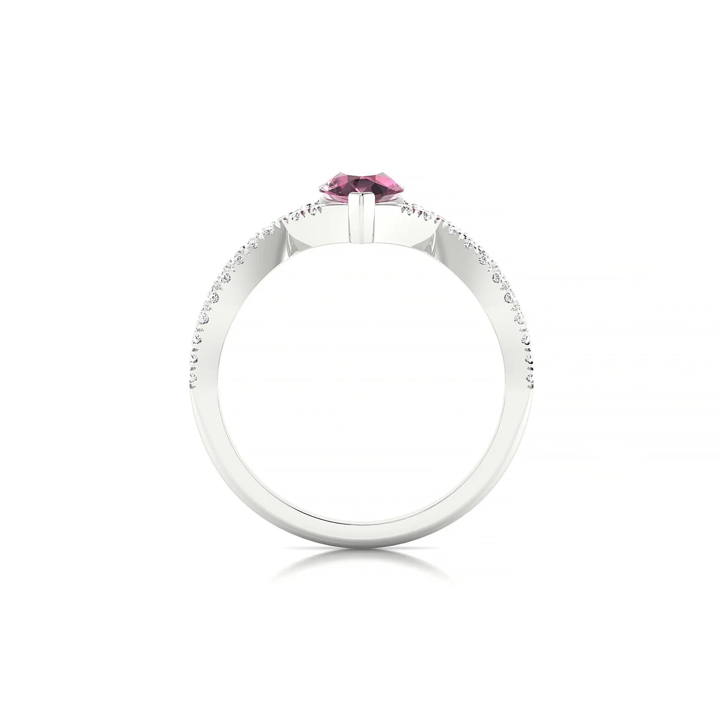 Haze | 18k White Gold 7 x 5 mm Pear Rhodolite Ring
