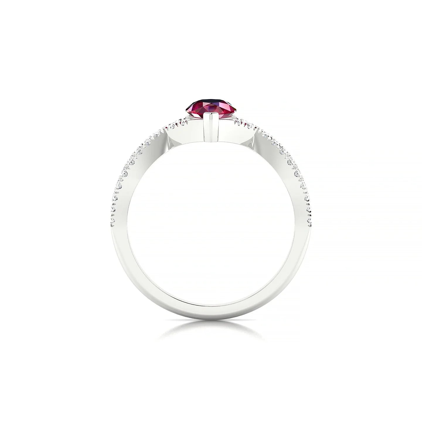 Haze | 18k White Gold 7 x 5 mm Pear Ruby Ring
