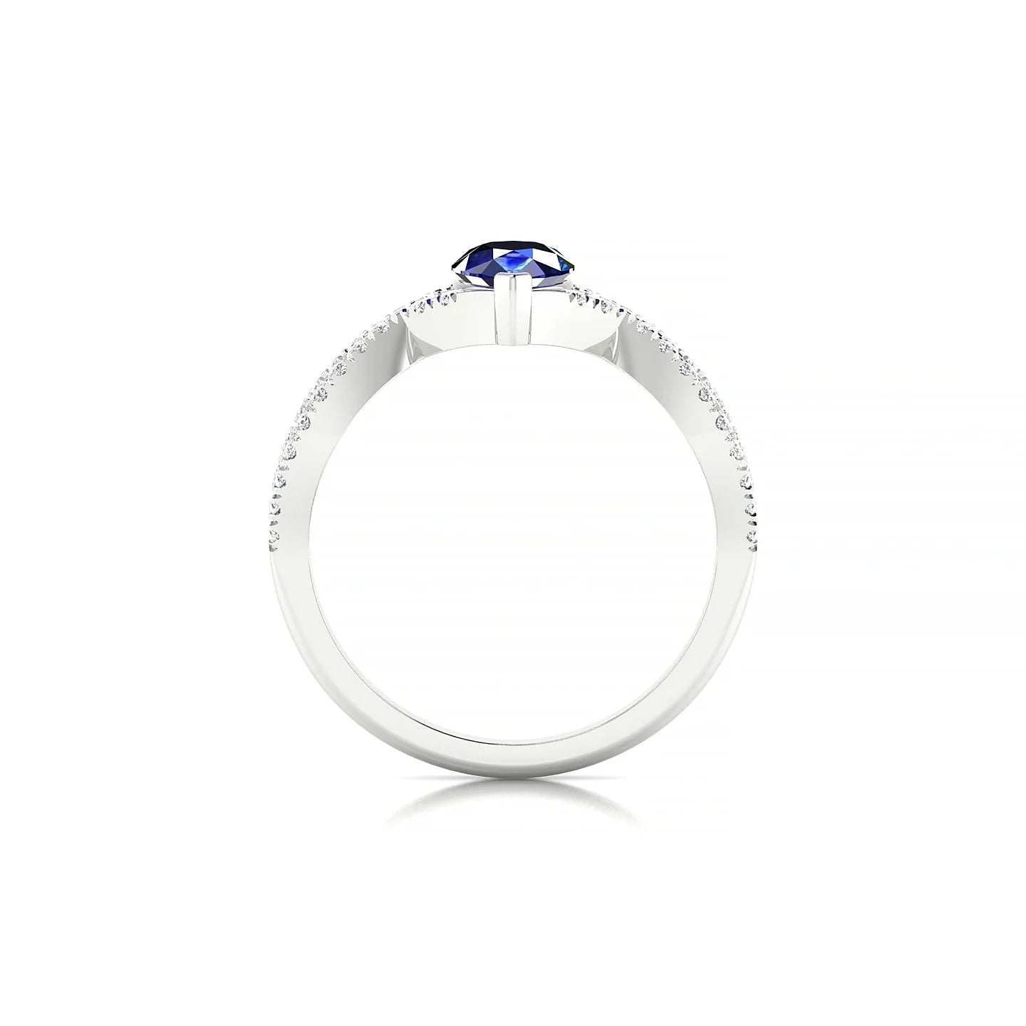 Haze | 18k White Gold 7 x 5 mm Pear Sapphire Ring
