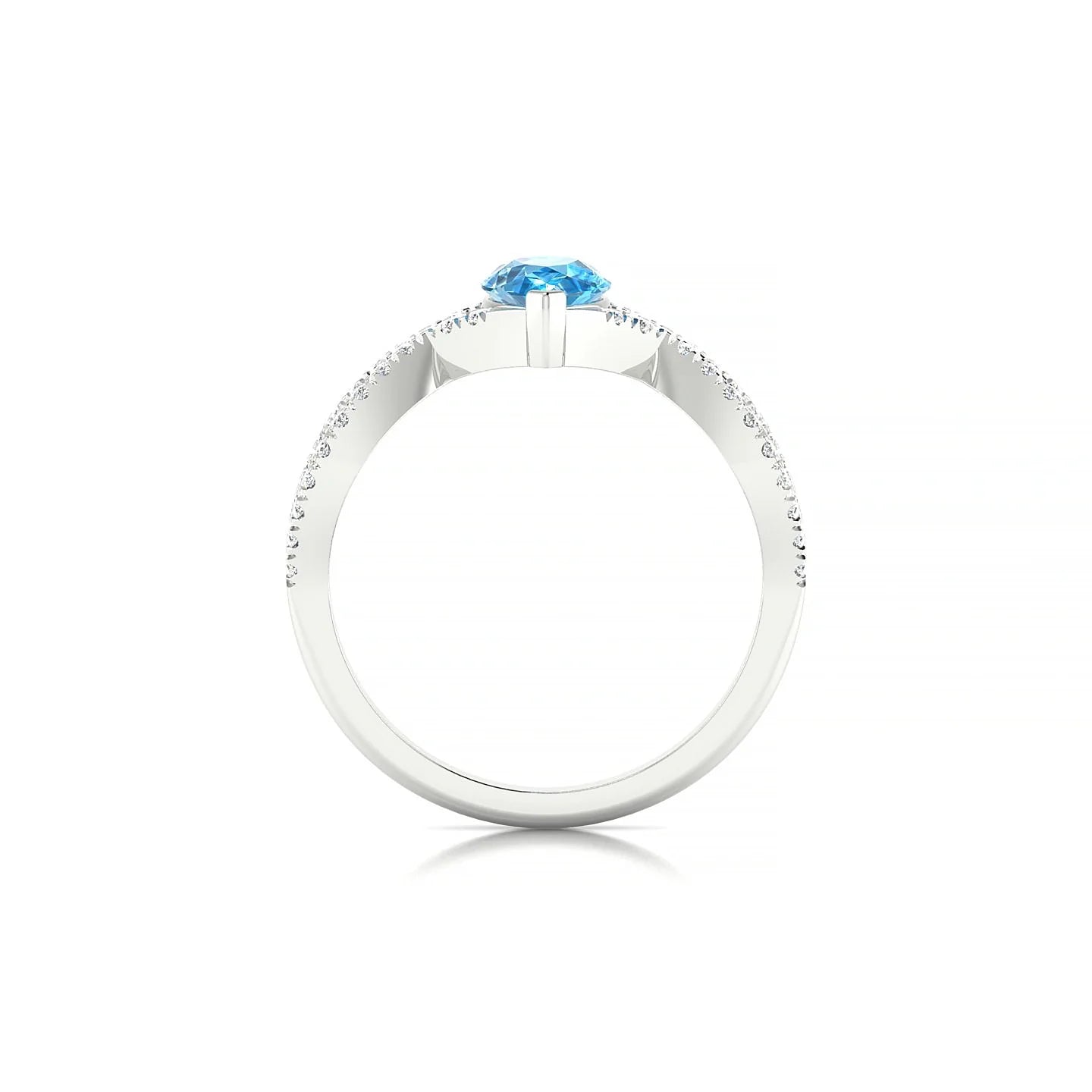 Haze | 18k White Gold 7 x 5 mm Pear Topaz Ring
