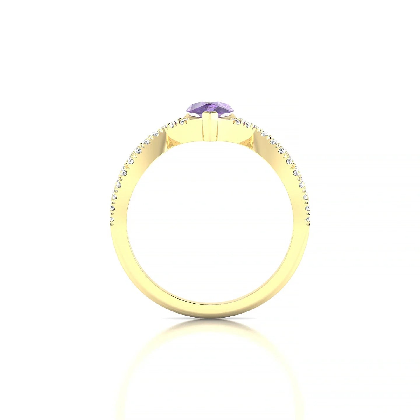 Haze | 18k Yellow Gold 7 x 5 mm Pear Amethyst Ring