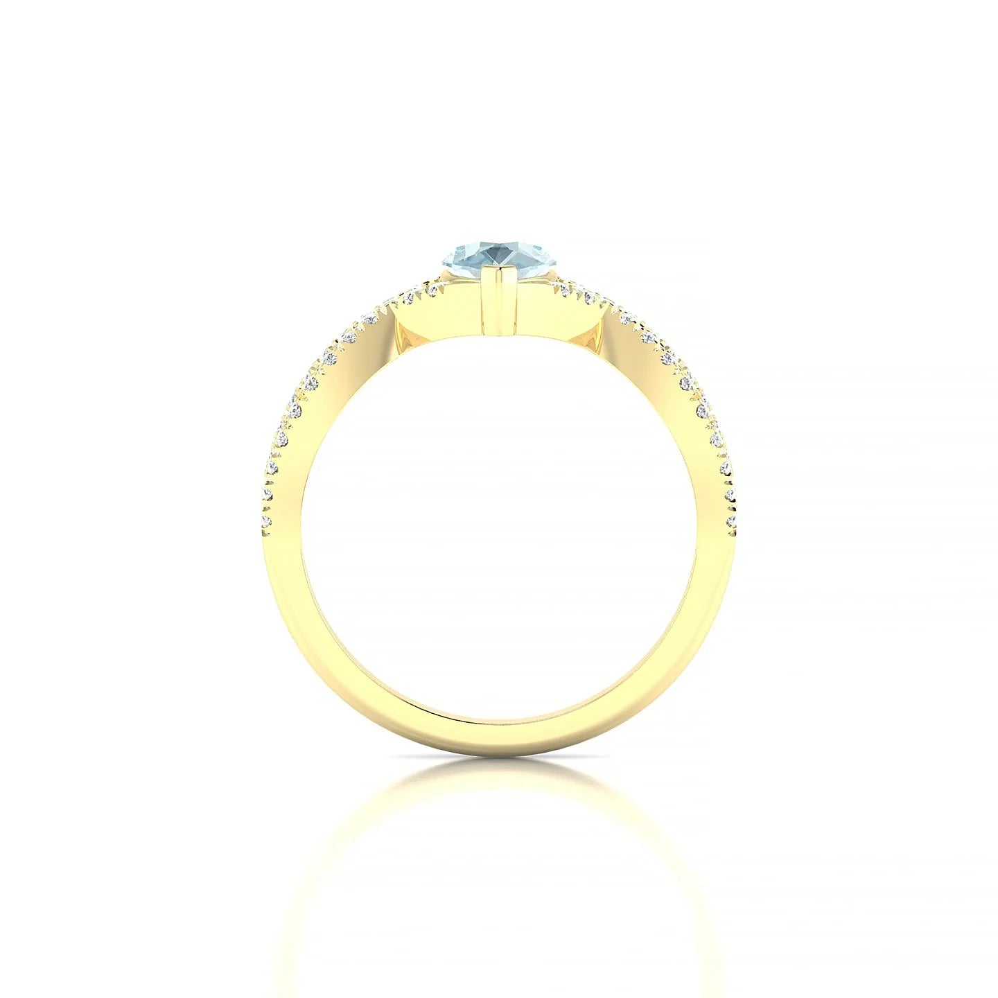Haze | 18k Yellow Gold 7 x 5 mm Pear Aquamarine Ring